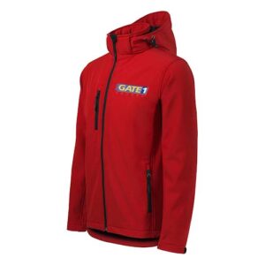 A red jacket with the word gaet on it.