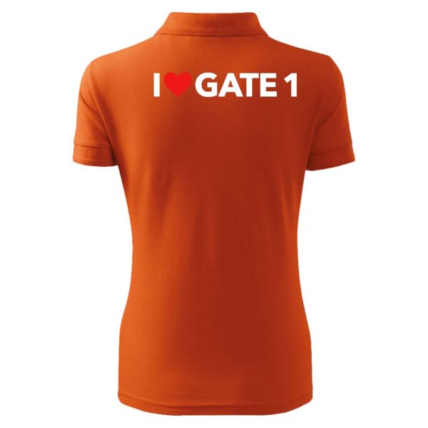 A polo shirt with the words " i love gate 1 ".